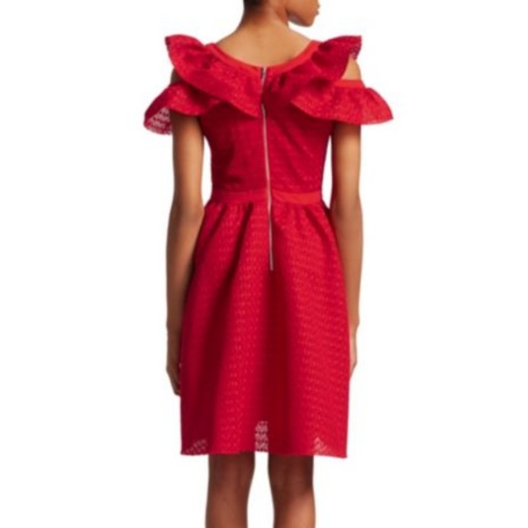 Maje Reglisse Lace Fit-And-Flare Dress, 2 - Picture 3 of 7